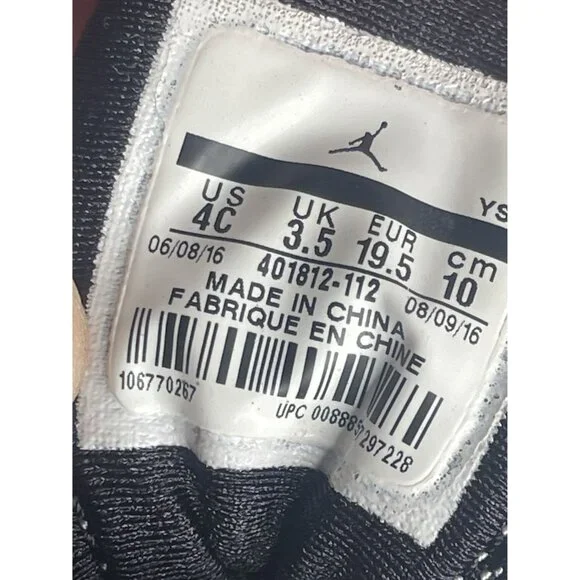 Nike Boys Air Jordan 9 401812-112 White Basketball Shoes Sneakers Size 4C - Picture 4 of 4